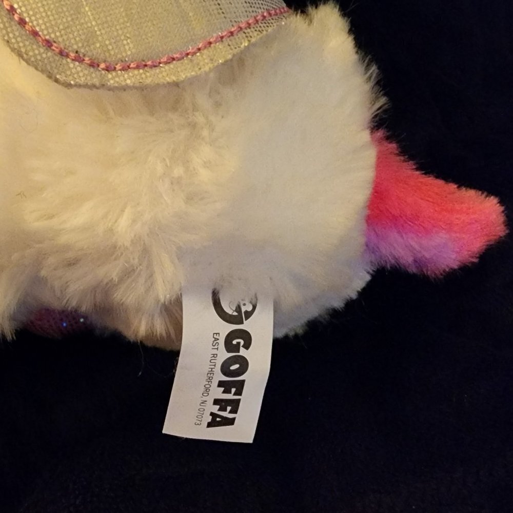 Goffa International White Plush Sparkle Unicorn w Wings Stuffed Animal - Picture 5 of 5